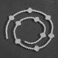 Full diamond four-leaf clover tennis chain trendy men and women's zircon all-match clavicle chain