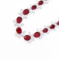 Temperamental luxury pigeon blood red cultured ruby ??necklace S925 silver synthetic zircon inlay