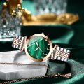 Chenxi small square watch for women genuine leather fashion waterproof peacock stone pattern watch female ins style small green 