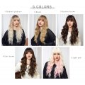 Air bangs, long curly hair, multi-color, natural and versatile wig