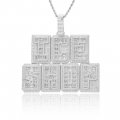 Letter Pendant Double Layer T Square Zircon Splicing Letter Pendant Personality Creative DIY Private Customization