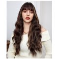 Air bangs, long curly hair, multi-color, natural and versatile wig