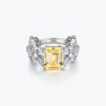S925 silver hypoallergenic ring European and American style light luxury style yellow female ring