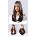 New Gradient Color High-level Medium-length Curly Hair summer Dopamine wig