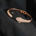 Hip-hop new leopard bracelet copper inlaid zircon men's and women's hip-hop leopard head bracelet high-end