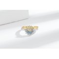 Simple design sense of sun and moon stacking rings for women set with diamonds for couples
