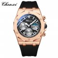 Chenxi multifunctional watch for men, three-eye six-pin cross-border live source manufacturer, silicone calendar waterproof quar