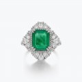 High Quality Luxury 925 Silver Square Synthetic Emerald 10*12mm Ring