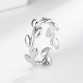 New tree bud and leaf ring women's niche design olive branch hand jewelry