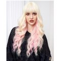 Air bangs, long curly hair, multi-color, natural and versatile wig