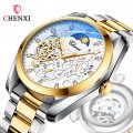 CHENXI watch men's mechanical watch waterproof luminous sun, moon and stars inlaid diamond fully automatic hollow mechanical wat