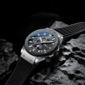 Chenxi multifunctional true three-eye six-pin men's watch thin calendar moon phase timing silicone quartz watch