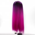 New Women Fashion Gradient Pink Long Straight Hair Chemical Fiber Wig