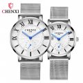 Chenxi stainless steel mesh strap couple watch men and women thin Roman fashion waterproof quartz watch