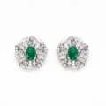 Hot selling luxury earrings S925 sterling silver inlaid pigeon blood red emerald earrings