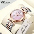 Chenxi new mother-of-pearl quartz ladies watch with solid gold and steel strap