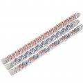 12mm colored zircon Cuban chain hiphop street trendy men's cool and exaggerated men's bracelet