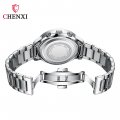 Chenxi multifunctional men's watch real three-eye six-pin calendar timing steel belt manufacturer quartz watch