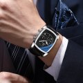 CHENXI New Multi-function Sports Watch Men's Genuine Leather Rectangular Waterproof Luminous Quartz Watch