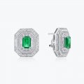 Hot selling earrings S925 sterling silver luxury emerald earrings