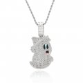 Cartoon ghost pendant T square zircon personality full diamond men's hip-hop necklace