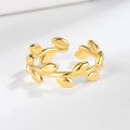 New tree bud and leaf ring women's niche design olive branch hand jewelry