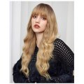 Air bangs, long curly hair, multi-color, natural and versatile wig