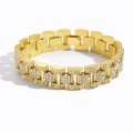 Hiphop full diamond domineering heavy industry bracelet 16mm men's hip-hop jewelry personality all-match tank bracelet bracelet