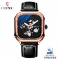 CHENXI new square hollow automatic mechanical watch for men