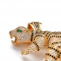 Hot sale 3D tiger pendant with zircon and agate eyes, personality and domineering men's hip-hop pendant