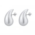 Hollow water drop earrings 18K gold glossy lightweight stud earrings