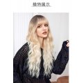 Air bangs, long curly hair, multi-color, natural and versatile wig