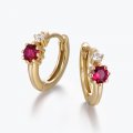 925 silver synthetic zircon earrings inlaid with pigeon blood red and white diamonds exquisite earrings
