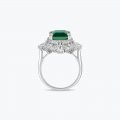 High Quality Luxury 925 Silver Square Synthetic Emerald 10*12mm Ring