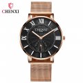 Chenxi stainless steel mesh strap couple watch men and women thin Roman fashion waterproof quartz watch