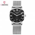 Chenxi stainless steel mesh strap couple watch men and women thin Roman fashion waterproof quartz watch