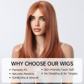 Medium Length Straight Orange Wig