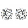 Hot selling 925 sterling silver electroplated platinum round high carbon diamond snowflake single stone earrings