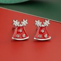 S925 sterling silver needle Christmas series small fresh and sweet temperament earrings
