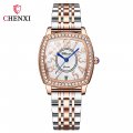 Chenxi Wine Barrel Square Fashion Watch Women Waterproof Digital Calendar Quartz Strap Diamond Genuine Leather Women's Watch