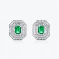 Hot selling earrings S925 sterling silver luxury emerald earrings
