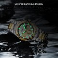 Chenxi men's watch multi-function watch calendar moon phase chronograph men's watch steel belt luminous waterproof