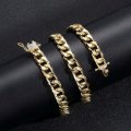 9mm smooth Cuban chain alloy diamond buckle hip hop necklace