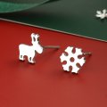 S925 sterling silver needle Christmas series small fresh and sweet temperament earrings