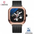 CHENXI new square hollow automatic mechanical watch for men