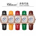 Chenxi Wine Barrel Square Fashion Watch Women Waterproof Digital Calendar Quartz Strap Diamond Genuine Leather Women's Watch