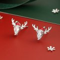 S925 sterling silver needle Christmas series small fresh and sweet temperament earrings