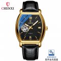 High-end mechanical watch for men, fully automatic, stylish square hollow watch, waterproof mechanical watch for men