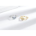 Simple design sense of sun and moon stacking rings for women set with diamonds for couples
