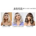 Gradient Color Bangs Short Curly Hair Wool Curls Natural Layers Lazy wig